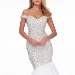 Ashleylauren Ashley Lauren 11042 Off Shoulder Pageant Gown With Crystal Beaded Bodice Mermaid Dresses