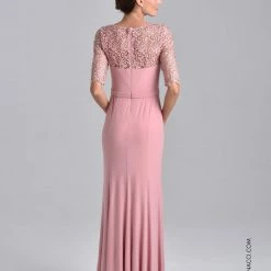 In Stock Nina Canacci M218 Long Sheer Lace Long Sleeve Formal Evening Dress Fit Flare