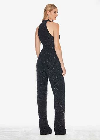 Ashleylauren Ashley Lauren 1434 Fully Beaded Sequins Halter Top Jumpsuit High Neckline Straight Legs 16 Ashleylauren Ashley Lauren 1434 Fully Beaded Sequins Halter Top Jumpsuit High Neckline Straight Legs
