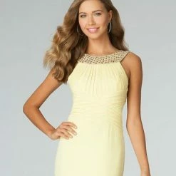 In Stock Jovani JVN 93211 Size 2 Long Fitted Embellished High Neck Dress Formal Gown