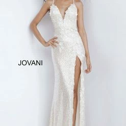 In Stock Jovani 1012 Raspberry Prom Dress Size 2 Sequin Fitted Formal Slit Pageant Backless Floral Bodice