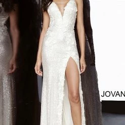 In Stock Jovani 1012 Raspberry Prom Dress Size 2 Sequin Fitted Formal Slit Pageant Backless Floral Bodice