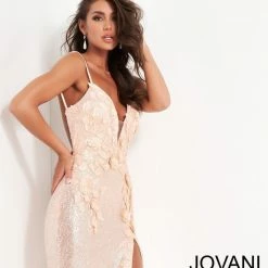 Mermaid Dresses Jovani 1012 Sequin Fitted Prom Dress Slit Prom Pageant Backless Floral Bodice 57 Mermaid Dresses Jovani 1012 Sequin Fitted Prom Dress Slit Prom Pageant Backless Floral Bodice