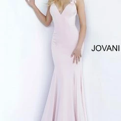 Jovani 1074 Blush Fitted Mermaid V Neck Sexy Lace Train Prom Dress Pageant 7 Jovani 1074 Blush Fitted Mermaid V Neck Sexy Lace Train Prom Dress Pageant