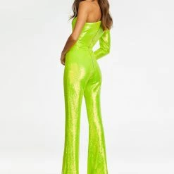 Ashleylauren Ashley Lauren 11110 Long Sequin Bell Sleeve Pageant Jumpsuit One Shoulder Jumpsuits & Rompers 21 Ashleylauren Ashley Lauren 11110 Long Sequin Bell Sleeve Pageant Jumpsuit One Shoulder Jumpsuits & Rompers