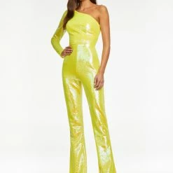 Ashleylauren Ashley Lauren 11110 Long Sequin Bell Sleeve Pageant Jumpsuit One Shoulder Jumpsuits & Rompers 25 Ashleylauren Ashley Lauren 11110 Long Sequin Bell Sleeve Pageant Jumpsuit One Shoulder Jumpsuits & Rompers