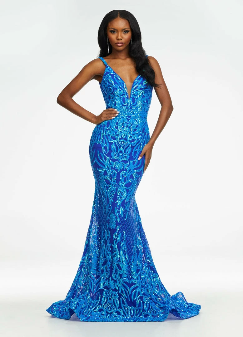 In Stock Mermaid Dresses Ashley Lauren 11113 Size 6 Long Fitted Sequin Formal Prom Dress Pageant Gown V Neck 5 In Stock Mermaid Dresses Ashley Lauren 11113 Size 6 Long Fitted Sequin Formal Prom Dress Pageant Gown V Neck