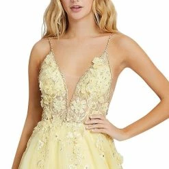 Mac Duggal 11125 Long Sheer 3d Floral Applique A Line Prom Dress Sheer Slit 16 Mac Duggal 11125 Long Sheer 3d Floral Applique A Line Prom Dress Sheer Slit