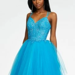 In Stock Ashley Lauren 11146 Size 6 Long Pleated Tulle Ball Gown Lace Prom Dress Pageant Gown