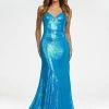 In Stock Ashley Lauren 11163 Size 2 Long Fitted Sequin Strapless Prom Pageant Dress Train Peak Point Backless Dresses