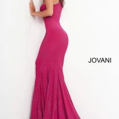 Jovani 1119 Long Glitter Jersey Prom Dress Evening Gown One Shoulder Mermaid Mermaid Dresses