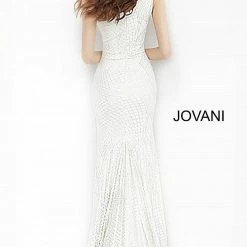 Jovani 1119 Long Glitter Jersey Prom Dress Evening Gown One Shoulder Mermaid Mermaid Dresses