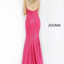 Mermaid Dresses Jovani 1121 Long Embellished Fitted Prom Dress Strapless Evening Gown Shimmer