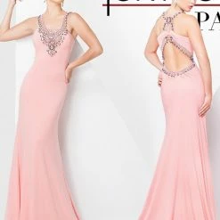 In Stock Tony Bowls Paris Jersey Backless Dress 115709 Mint Size 6 Formal Prom Gown Pageant