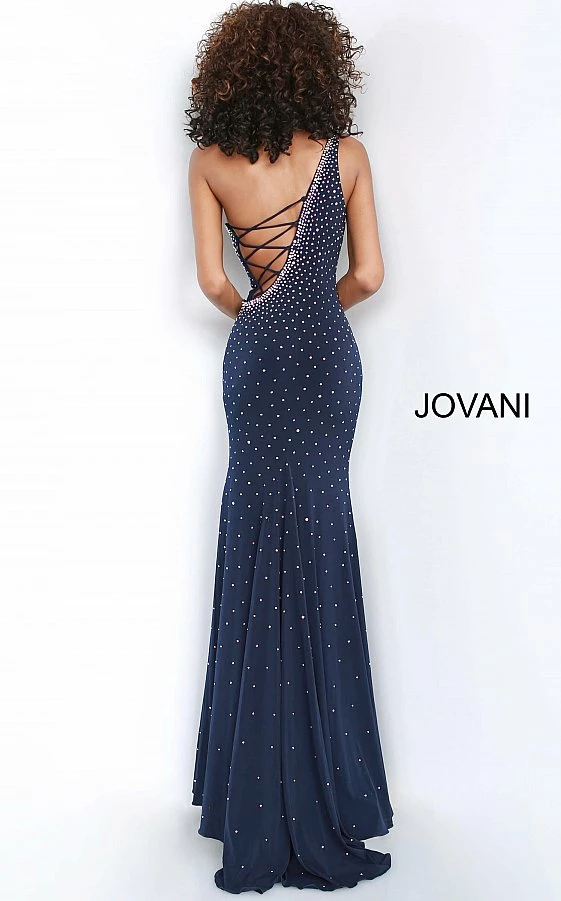 Corset Dresses Jovani 1170 Long Fitted Embellished Jersey Prom Dress Lace Up Cutout One Shoulder 3 Corset Dresses Jovani 1170 Long Fitted Embellished Jersey Prom Dress Lace Up Cutout One Shoulder