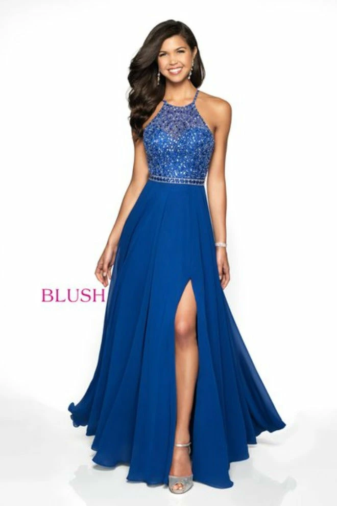 Blush Prom Dress 11720 Embellished High Neck Chiffon Skirt Pageant Gown Slit 4 Blush Prom Dress 11720 Embellished High Neck Chiffon Skirt Pageant Gown Slit