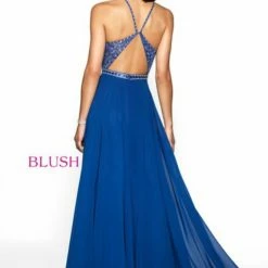 Blush Prom Dress 11720 Embellished High Neck Chiffon Skirt Pageant Gown Slit 19 Blush Prom Dress 11720 Embellished High Neck Chiffon Skirt Pageant Gown Slit