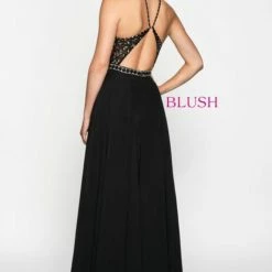 Blush Prom Dress 11720 Embellished High Neck Chiffon Skirt Pageant Gown Slit 16 Blush Prom Dress 11720 Embellished High Neck Chiffon Skirt Pageant Gown Slit