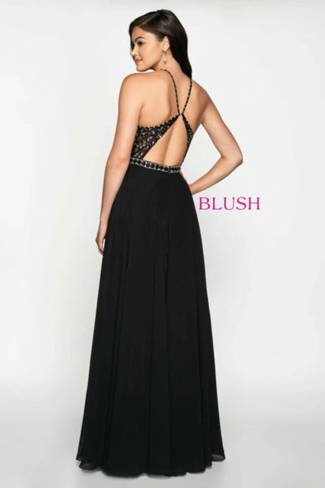Blush Prom Dress 11720 Embellished High Neck Chiffon Skirt Pageant Gown Slit 8 Blush Prom Dress 11720 Embellished High Neck Chiffon Skirt Pageant Gown Slit
