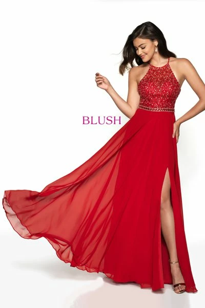 Blush Prom Dress 11720 Embellished High Neck Chiffon Skirt Pageant Gown Slit 6 Blush Prom Dress 11720 Embellished High Neck Chiffon Skirt Pageant Gown Slit