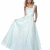 Discontinued Blush Prom Dress 11876 Iridescent Shimmer Prom Dress Ball Gown Embellished Glitter