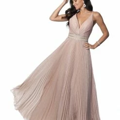 Discontinued Blush Prom Dress 11899 Pleated Shimmer Embellished Ball Gown Iridescent Glitter Ballgown Dresses