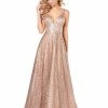 Discontinued Ballgown Dresses Blush Prom Dress 11904 Embellished Shimmer Glitter Ball Gown Formal Tulle V Neck