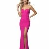 In Stock Blush Prom 11973 Size 14 Long Glitter Prom Dress Slit Fitted Strapless Slit Gown