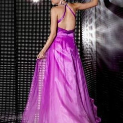 In Stock Backless Dresses Studio 17 12228 Size 14 Ombre Turquoise Halter Prom Dress Formal Gown A Line