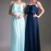 In Stock CD 13010 Size 4 Long Chiffon Draped Formal Dress Bridesmaids Mother Of Gown