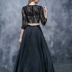 In Stock Nina Canacci 1337 Two Piece Black Size 16 Prom Dress Pageant Gown