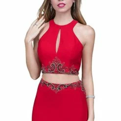 In Stock Nina Canacci 1353 Size 10, 14 Long Two Piece Formal Dress Backless High Neck 13 In Stock Nina Canacci 1353 Size 10, 14 Long Two Piece Formal Dress Backless High Neck