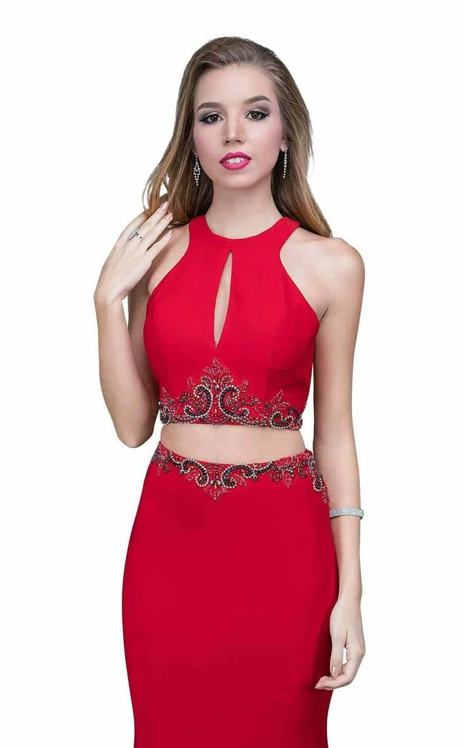 In Stock Nina Canacci 1353 Size 10, 14 Long Two Piece Formal Dress Backless High Neck 8 In Stock Nina Canacci 1353 Size 10, 14 Long Two Piece Formal Dress Backless High Neck