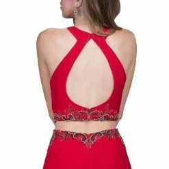 In Stock Nina Canacci 1353 Size 10, 14 Long Two Piece Formal Dress Backless High Neck 12 In Stock Nina Canacci 1353 Size 10, 14 Long Two Piece Formal Dress Backless High Neck