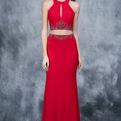 In Stock Nina Canacci 1353 Size 10, 14 Long Two Piece Formal Dress Backless High Neck 9 In Stock Nina Canacci 1353 Size 10, 14 Long Two Piece Formal Dress Backless High Neck