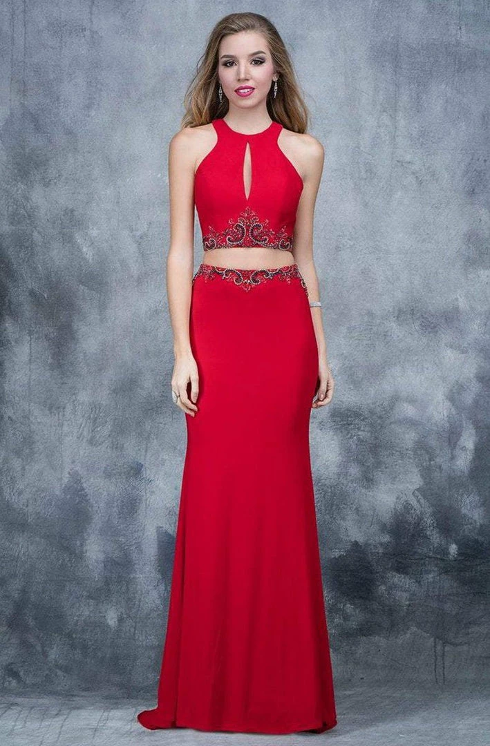 In Stock Nina Canacci 1353 Size 10, 14 Long Two Piece Formal Dress Backless High Neck 4 In Stock Nina Canacci 1353 Size 10, 14 Long Two Piece Formal Dress Backless High Neck