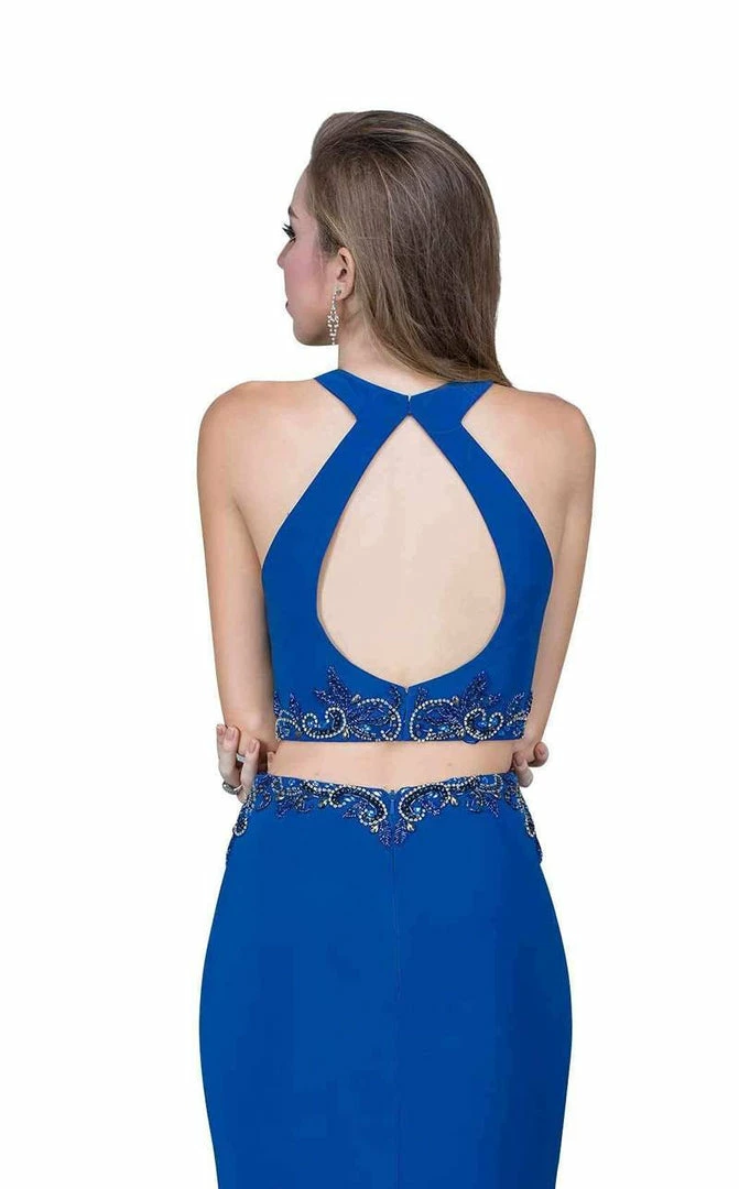 In Stock Nina Canacci 1353 Size 10, 14 Long Two Piece Formal Dress Backless High Neck 5 In Stock Nina Canacci 1353 Size 10, 14 Long Two Piece Formal Dress Backless High Neck