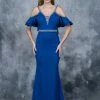 In Stock Nina Canacci 1375 Cold Shoulder Prom Dress Royal Size 2 Off The Shoulder Gown