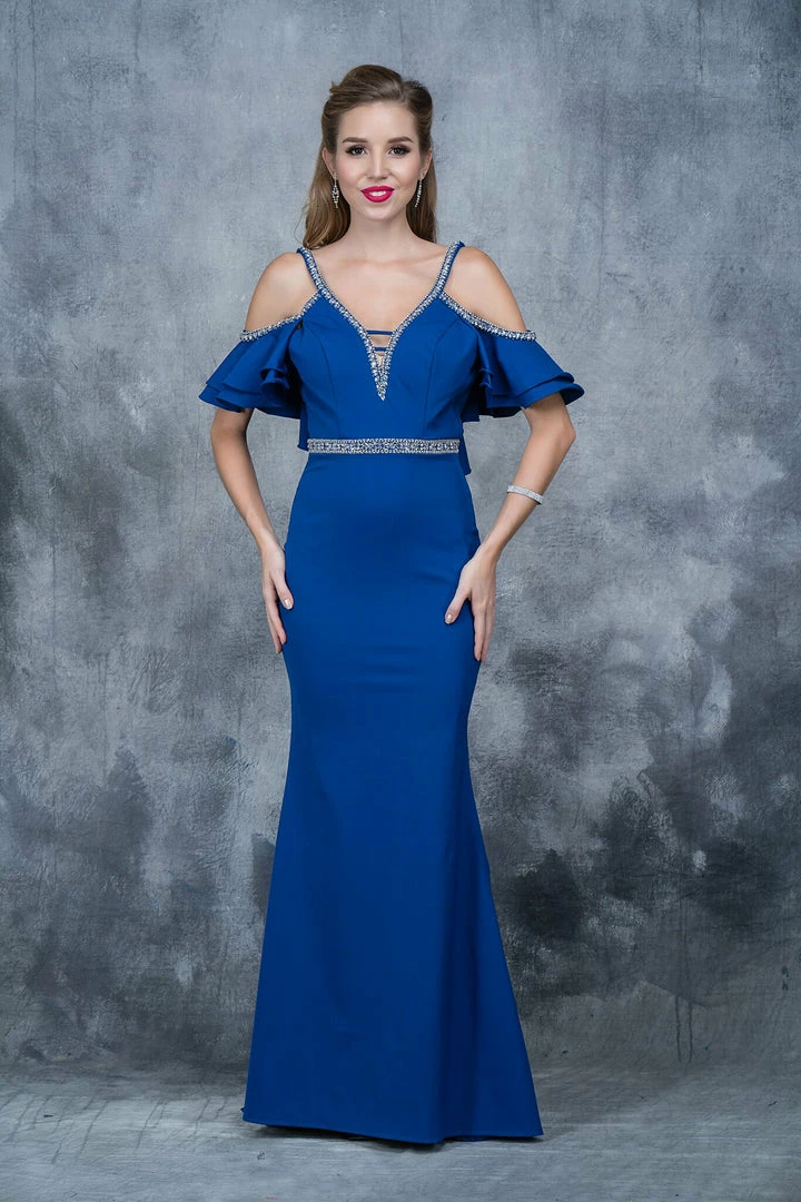 In Stock Nina Canacci 1375 Cold Shoulder Prom Dress Royal Size 2 Off The Shoulder Gown 3 In Stock Nina Canacci 1375 Cold Shoulder Prom Dress Royal Size 2 Off The Shoulder Gown