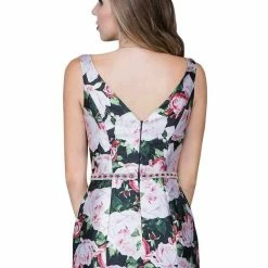 In Stock Nina Canacci 1393 Size 2 Black Print Floral Mermaid Prom Dress Evening Gown V Neckline Mermaid Dresses