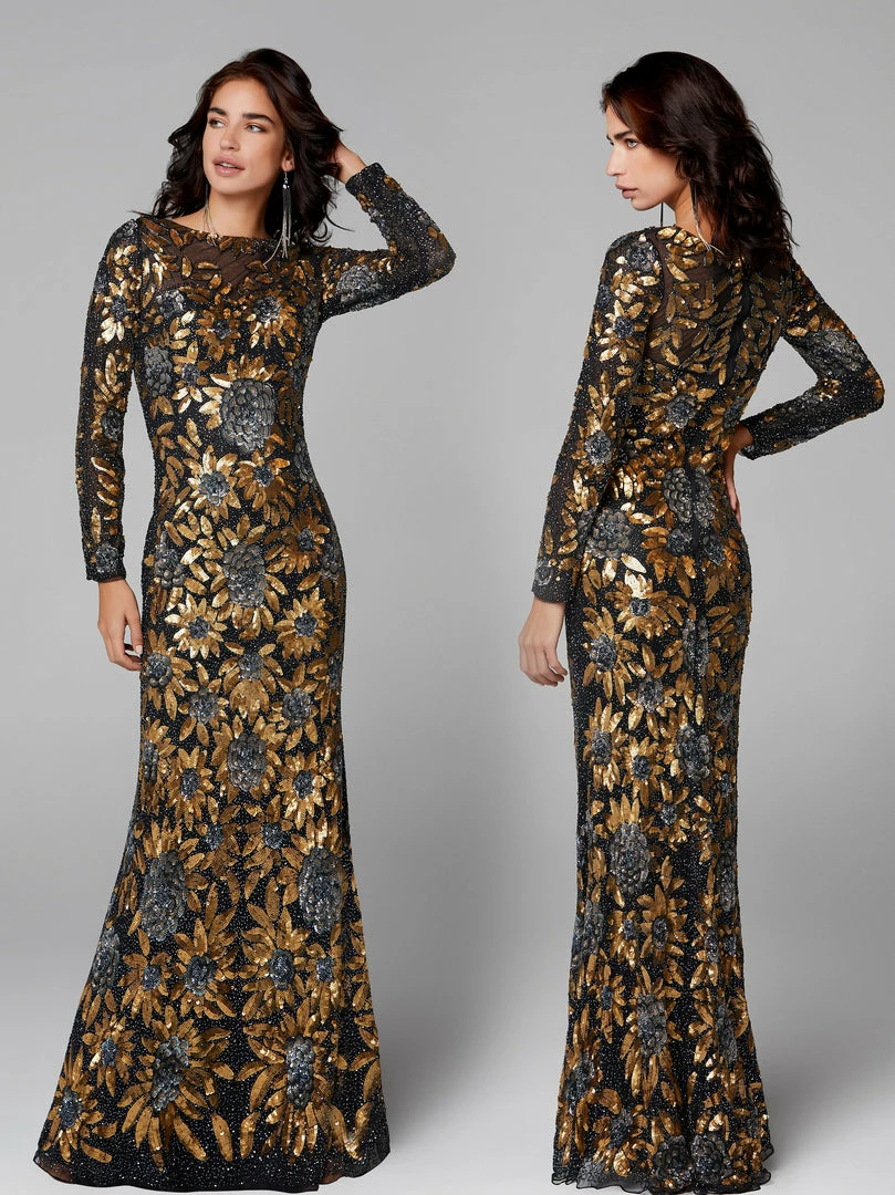 Primavera Couture 1401 Long Sleeve Sequin High Neck Formal Evening Dress 6 Primavera Couture 1401 Long Sleeve Sequin High Neck Formal Evening Dress