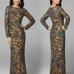 Primavera Couture 1401 Long Sleeve Sequin High Neck Formal Evening Dress 40 Primavera Couture 1401 Long Sleeve Sequin High Neck Formal Evening Dress