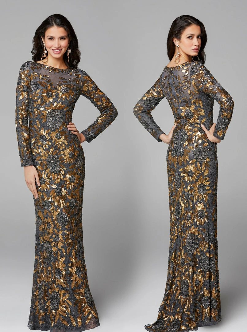 Primavera Couture 1401 Long Sleeve Sequin High Neck Formal Evening Dress 14 Primavera Couture 1401 Long Sleeve Sequin High Neck Formal Evening Dress