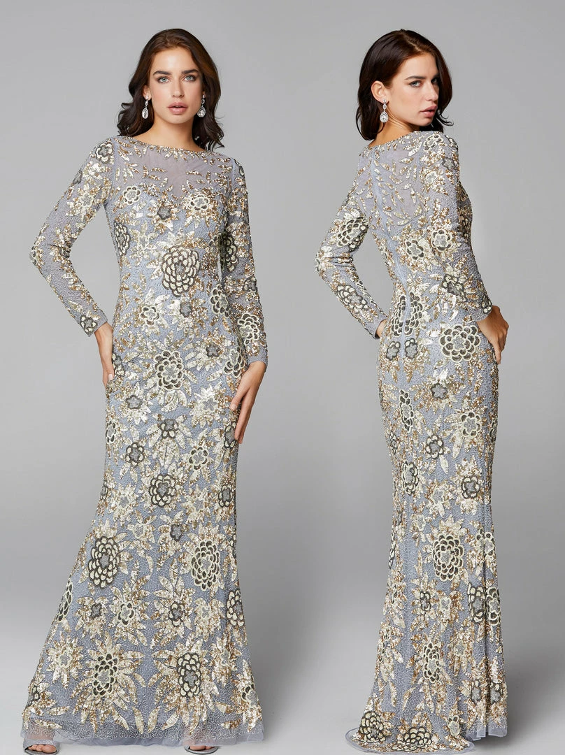 Primavera Couture 1401 Long Sleeve Sequin High Neck Formal Evening Dress 8 Primavera Couture 1401 Long Sleeve Sequin High Neck Formal Evening Dress