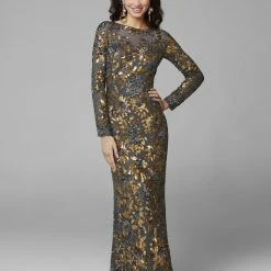 Primavera Couture 1401 Long Sleeve Sequin High Neck Formal Evening Dress 51 Primavera Couture 1401 Long Sleeve Sequin High Neck Formal Evening Dress