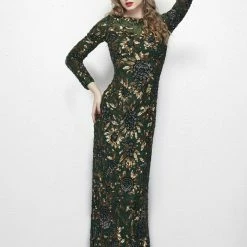 Primavera Couture 1401 Long Sleeve Sequin High Neck Formal Evening Dress 38 Primavera Couture 1401 Long Sleeve Sequin High Neck Formal Evening Dress