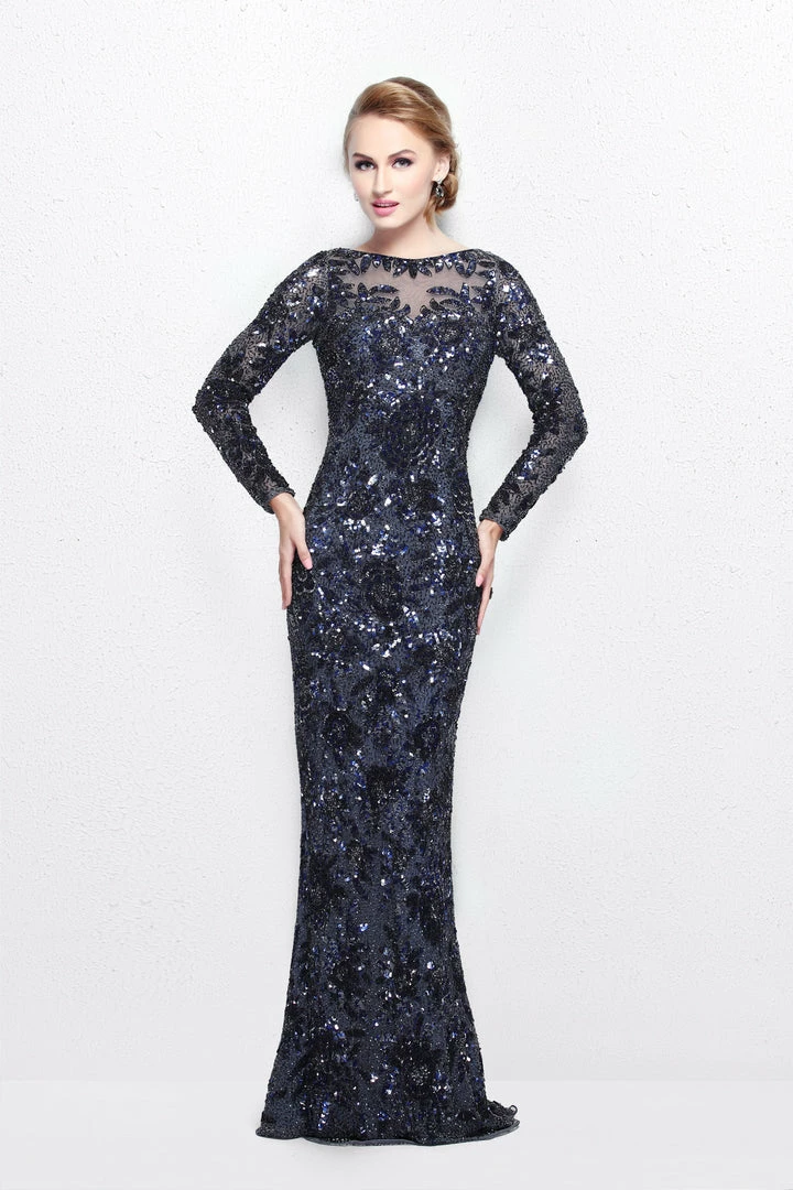 Primavera Couture 1401 Long Sleeve Sequin High Neck Formal Evening Dress 9 Primavera Couture 1401 Long Sleeve Sequin High Neck Formal Evening Dress
