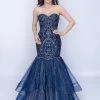 In Stock Mermaid Dresses Nina Canacci 1407 Size 4 Long Glitter Mermaid Prom Dress Layered Tulle Lace