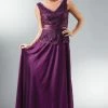 In Stock CD 1455 Size 4 Long Chiffon Lace V Neck Mother Of Wedding Guest Dress Formal Gown