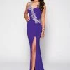 In Stock Backless Dresses Envious Couture 15054 Size 12 Long Fitted Sheer Back Prom Dress Embellished Gown